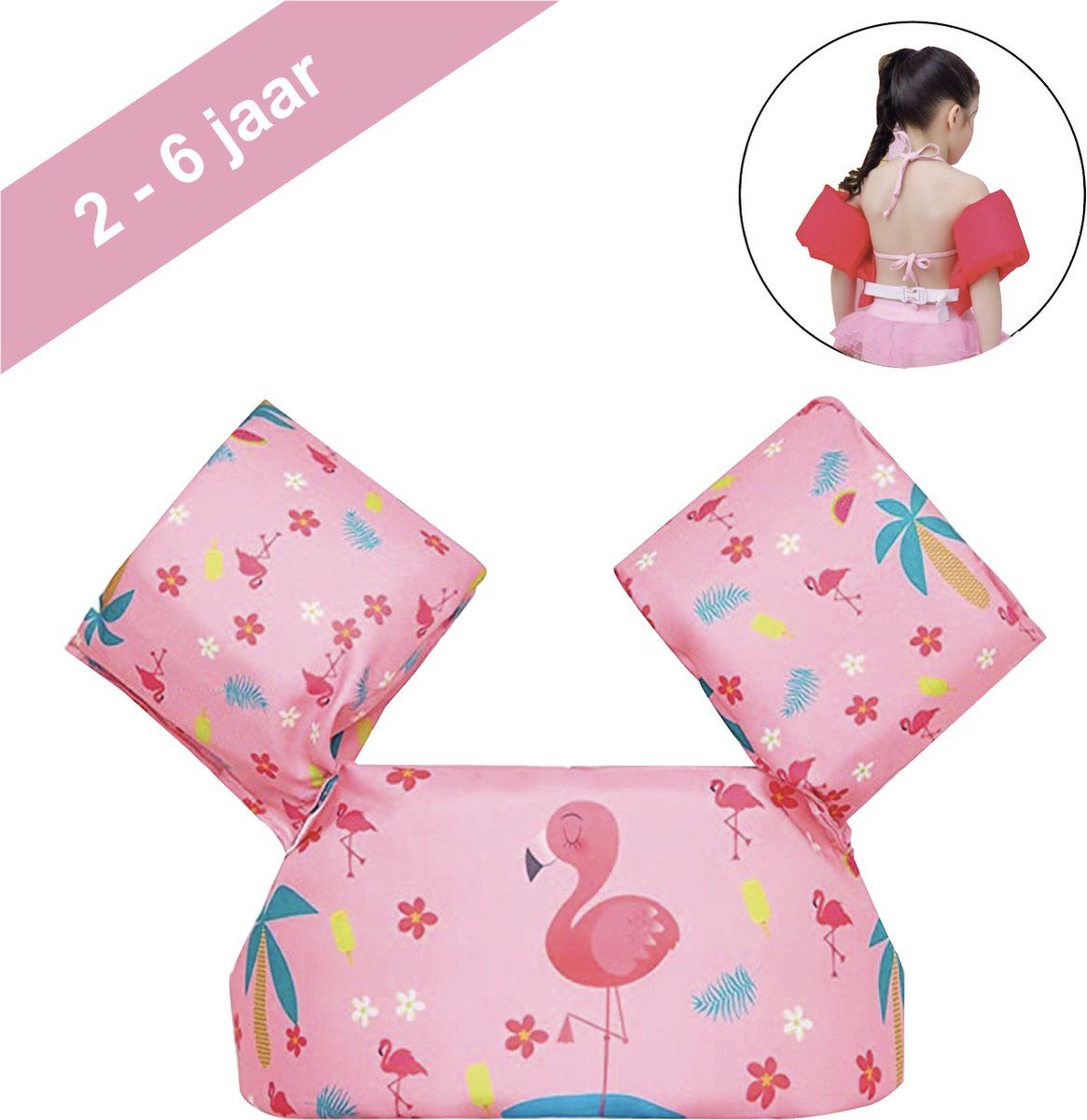 VoordeelShop Zwemvest kinderen flamingo 2-6 jaar 14-25kg
