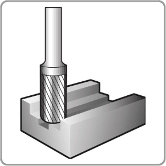 Rotec HM-Stiftfrees, model B - Z6 / Kruisvertand / ø4x13x50xø4mm