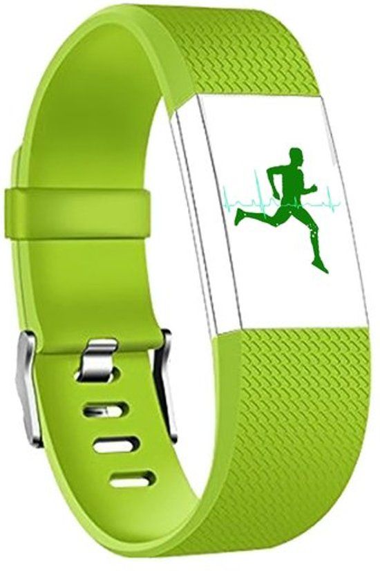 Qubix Fitbit Charge 2 sportbandje (Large) - Groen
