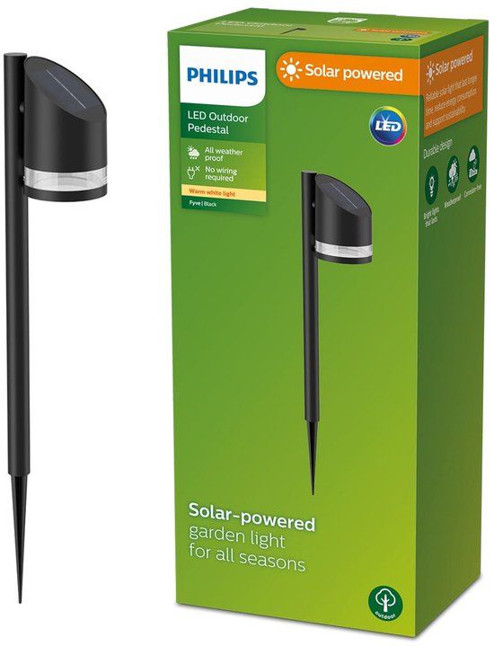 Philips Fyve sokkellamp met spies - zwart