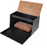 KLAUSBERG Broodbak van Staal en Bamboe - Zwart