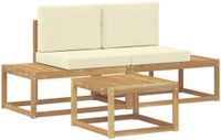 vidaXL Bank loungeset 4 zitplekken Polyester Wit