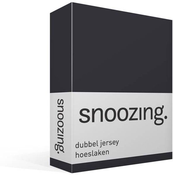 Snoozing Dubbel Jersey Hoeslaken Lits-jumeaux 200x200/220 cm Antraciet
