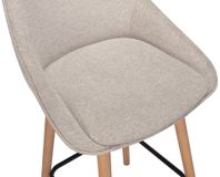 Vente-unique Set van 2 barkrukken in textuurstof en beukenhout - Beige - MASURIE