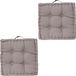Atmosphera Coussin de sol carré - 2x - gris - coton - 38,5 x 38,5 x 8 cm - carré - extra épais