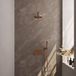 Brauer Copper Edition Thermostatische Regendoucheset Inbouw - Hoofddouche 20 cm - Rechte Wandarm - Met Drukknoppen - Handdouche Staaf - Doucheslang - Wandaansluitbocht