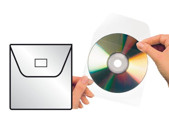 3L Cd/dvd hoes 127x127mm met klep zelfklevend transparant