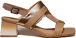 Regarde le Amalia 02 Beige Sandalen met hakken voor dames, maat 42, beige, blokhak, gesp, leer