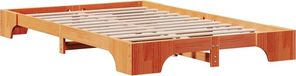vidaXL Bedframe Massief Grenenhout Wasbruin 135 x 190 cm