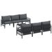 vidaXL Tuinbank - Set - 7-delig - Zwart - Staal