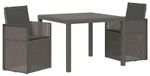 Table de jardin 3 pièces gris clair et anthracite PP