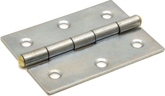 DX Smalscharnier - 70x51mm - vaste messing pen - staal blank verzinkt