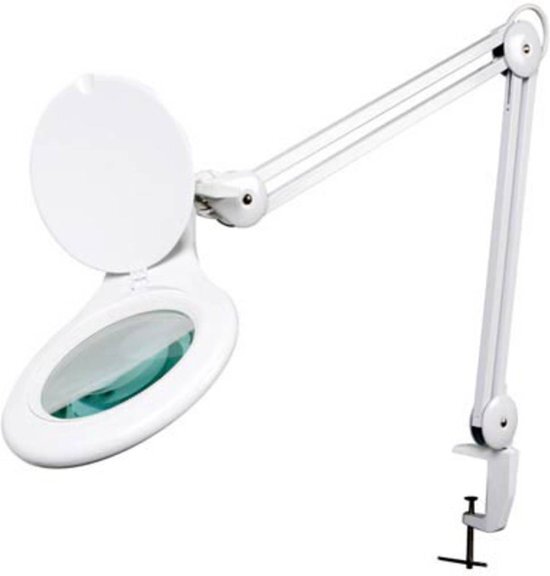 Velleman Led Bureaulamp Met Vergrootglas 5 Dioptrie - 4W - 48 St.- Wit