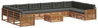 vidaXL - Sofa-Sets - 11 - st - Natuurlijk - en - Antraciet - Massief - Acacia - Hout