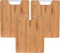 Excellent Houseware Planche à découper bambou bois - 3x - avec poignée inox - 32 x 25 cm - planches de cuisine