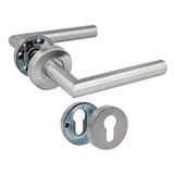 Amig Deurklinkset met rozet - 136 x Ø19 mm - Roestvrij staal - Matzilver