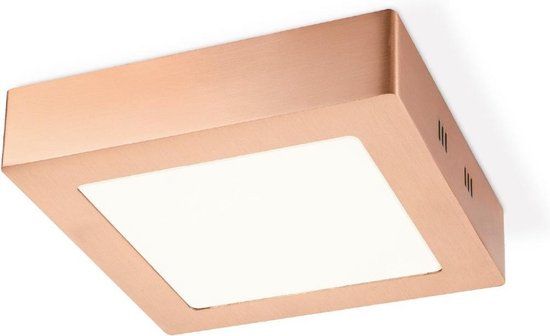 Home Sweet Home LED Plafondlamp Ska Koper Vierkant 17cm