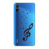 Evetane Beschermhoes, compatibel met Xiaomi Redmi 9A, zacht, siliconen, robuust, ultradun, beschermhoes, transparant, muzieknoot motief