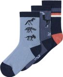 NAME IT NMMFRILO 3P SOCK Jongens Sokken Schoenmaat 25-27 Navy Blazer Katoen/Polyamide/Elastaan (Set van 3)