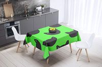 Bonamaison Tafelkleed, Anti-Mold, Sneldrogend, Waterdicht, 100% Polyester Tafellaken, Neon groene rook, 140 x 140 Cm