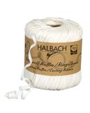 Halbach Seidenbänder Ringelband, breedte 4 mm, lengte 100 m, duurzaam cadeaulint om te ringen en in te pakken van geschenken, van 100% katoen, kleur: natuurwit