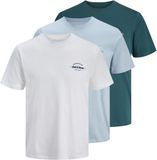 JACK & JONES JJBRANDON T-SHIRT SS CREW NECK 3PK MP Herren T-Shirts S Baumwolle Celestial Blue
