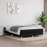 vidaXL - Boxspring - bed - stof - zwart - 140x190 - cm
