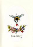 Bothy Threads Borduurpakket KAART - BEE HAPPY