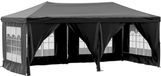 vidaXL Partytent inklapbaar met zijwanden 3x6 m zwart