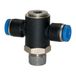 RIEGLER T-steekschroefverbinding »Blaue serie«, draaibaar, R1/8 a., voor buitenslang Ø 6 mm, werkdruk max. 15 bar, KS/MS niet, binnen 6-kant
