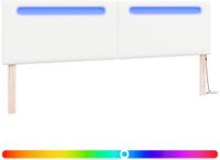 vidaXL - Tête de lit LED - Blanc - Similicuir