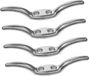 Set de 4 clips de cordon de store en métal, argent