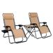 Amazon Basics Zero Gravity stoel met bijzettafel, set van 2, beige
