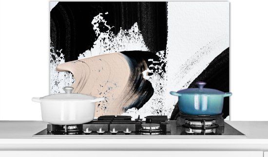KitchenYeah Spatscherm keuken 80x55 cm - Abstract - Aluminium