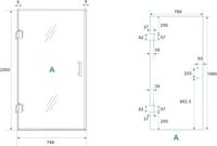 Wiesbaden Less Nisdeur 80 x 200 cm - Helder Glas/Geborsteld Brons Koper