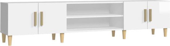 vidaXL Tv-meubel 180x31,5x40 cm bewerkt hout hoogglans wit