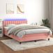 Maison Exclusive - Lit boxspring avec matelas et éclairage LED, rose, 140x200 cm, velours