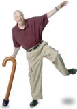 Henbrandt Opblaasbare wandelstok - Bruin - 90 cm - Feestartikelen 50 jaar