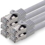 1aTTack.de 0,25 m - grijs - 5 stuks CAT.7 netwerkkabel patchkabel SFTP PIMF LSZH Gigabit LAN-kabel 10 Gb/s cat7 onbewerkte kabel met RJ45-connector Cat6a compatibel met CAT5 CAT6 cat7 cat8