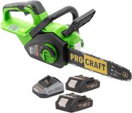Procraft PKA38 accukettingzaag 20 V 304 mm borstelloos + 2x accu 2,0 Ah + oplader