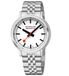 Mondaine MST.4101B.SJ Stop2go Horloge - Stationsklok - Saffierglas - Staal - Zilver - 41 mm breed - Quartz - Vouw/Vlindersluiting - 3 ATM