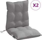 vidaXL Stoelkussens 2 st lage rug oxford stof grijs