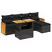 VidaXL Loungeset met kussens, poly rattan, zwart