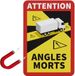 ProPlus Magneetsticker Dode Hoek 17 x 25 cm – Voor vrachtwagens in Frankrijk – Attention Angles Morts – Wit/Rood/Geel/Zwart
