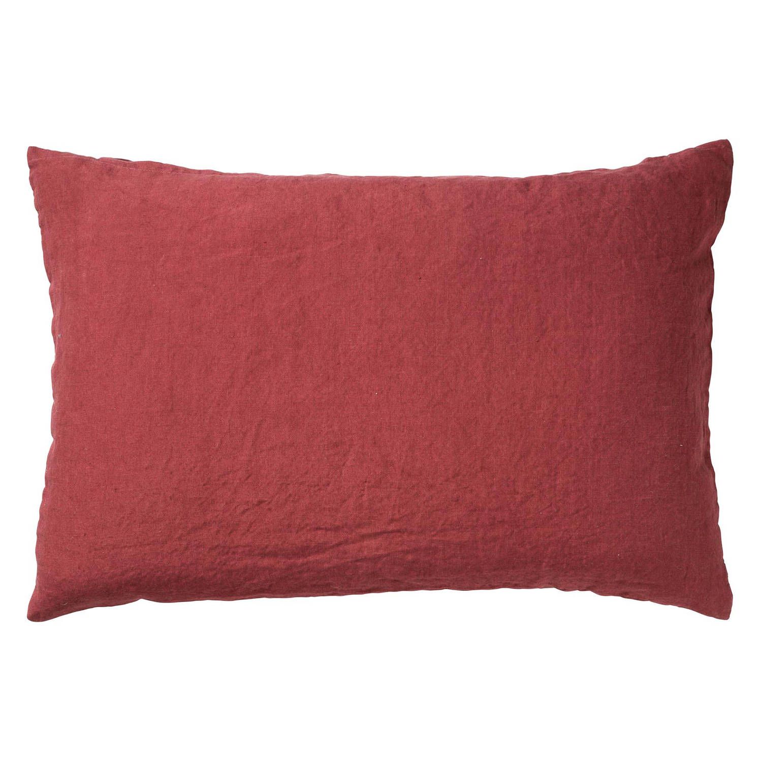 Dutch Decor Linn Sierkussen Linnen Merlot 40x60 cm - Rood