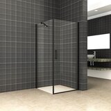 Wiesbaden Uni Douchecabine - 90x90x200 cm - Mat Zwart - Klapdeur