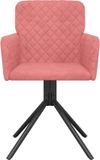 vidaXL Eetkamerstoelen - Draaibaar - 2 stuks - Fluweel - Roze