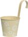 Decoris Bloempot ophangbaar - zink - 32 x 16 cm - creme