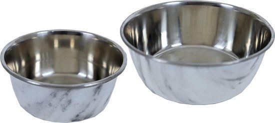 Gebr. de Boon Eetbak hond RVS deco marmer 950 ml