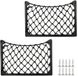 Famanu - Set van 2 auto-opbergnetten 31x21 cm met schroeven en frame – Zwart